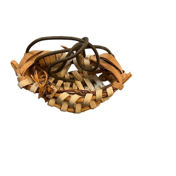 Set of 2 Early Antique Primitive Miniature Split Oak Buttocks Basket 2" - Picture 11 of 13